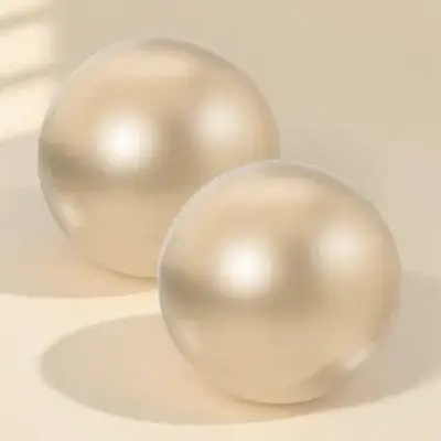 

2Pcs Brass Massage Balls Smooth Handheld Metal Exercise Chinese Tools for Hand Therapy Portable