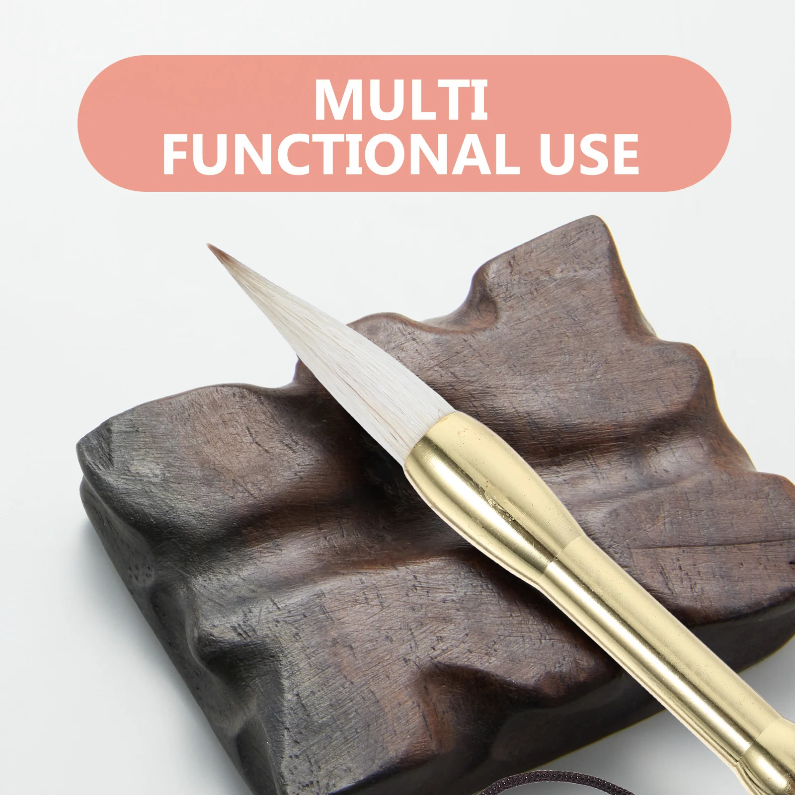 Mini Pocket Chinese Calligraphy Brush Copper Handle Soft Tip Smooth Writing Ink Brush for Painting Drawing Calligraphy