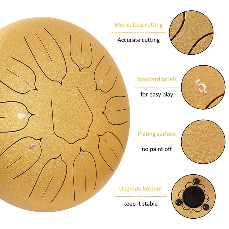 

2025 Steel Tongue Drum Musical Instruments 10 Inch 11Note C Done Drums Percussion Tongue Drum Music