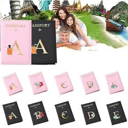 Fashion PU Leather Passport Cover Multi-card Letter Passport Holder Case Waterproof Credit Card Protector Cover Woman&Men