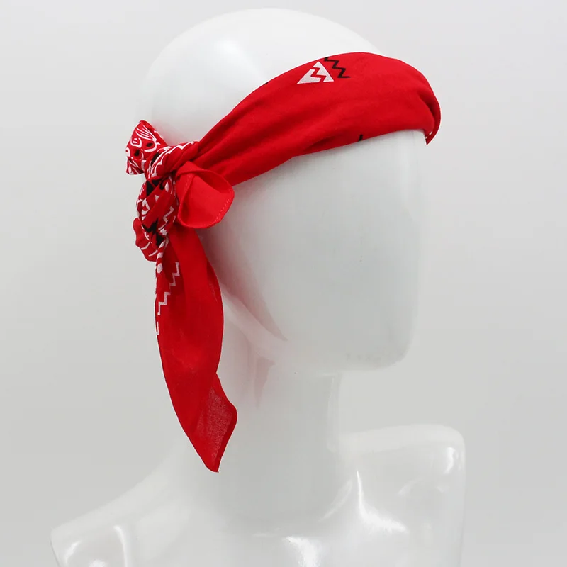 New Oversize 70CM Red Color Square Scarf Retro Style Print Cotton  Bandana Headwear Head Scarf