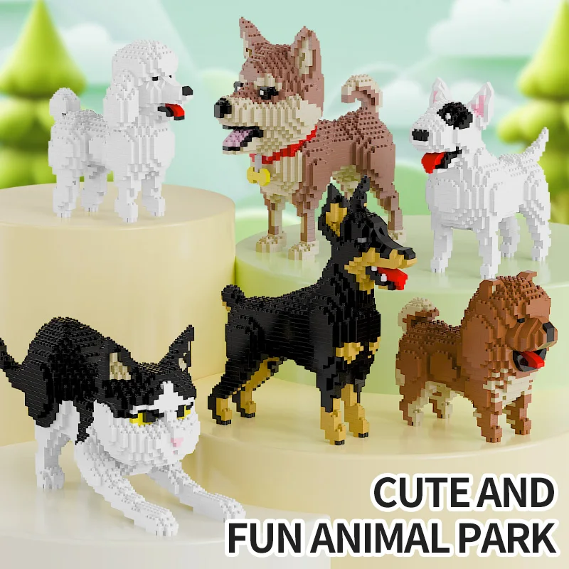 

FUNXINEE Creative Cartoon Animal Building Blocks Creative Pet Dog And Cat Assembly Toy DIY Educational Puzzle birthday Gift Toy