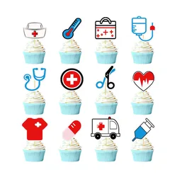 Nurse Cake Decoration Nurse Graduation Medical Rn Themed Party Supplies Nursing Graduation Cupcake decoration