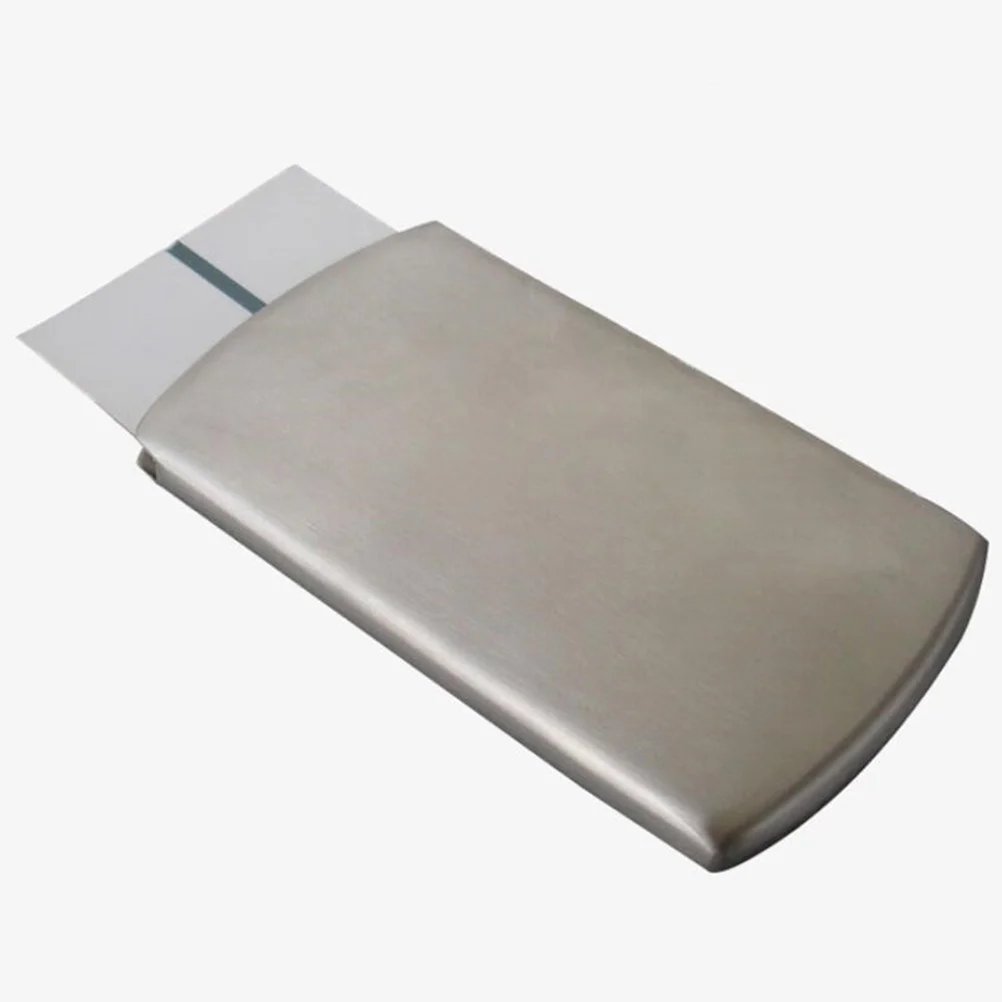 1개 슬림 메탈 명함 케이스 PU 명함 홀더 명함 신용카드 ID 휴대용 정리함 전문가용 마감