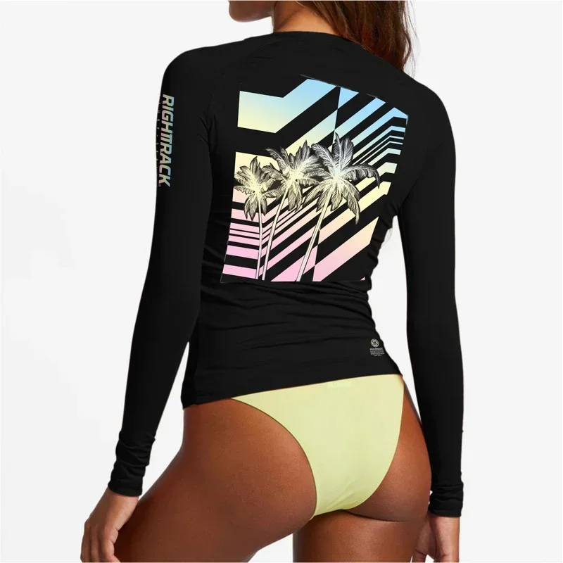 RT Women's Surfing Shirt Sexy Ladies Flowers Surf T-Shirts Beach Sunscreen Rashguard UV Protection Swimwear UPF50  Clothes