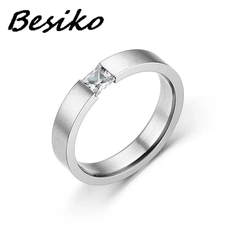 Besiko new Fashion Women Ring Trend with White AAA Crystal Zircon Engagement Design Rings For Women Wedding Jewelry Gifts