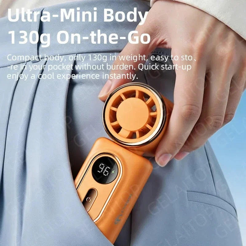 Mini Portable Handheld Fan with Clip Umbrella Rotatable Type-C Charging Compact Personal Cooling Fan for Outdoor Camping view 6