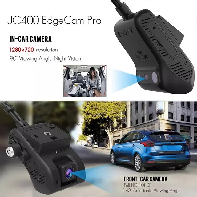 JC400P 4G Car Camera with Dual Cameras Live Video GPS Tracking Wifi Remote Monitoring Dash Cam DVR Recorder Free Tracksolid