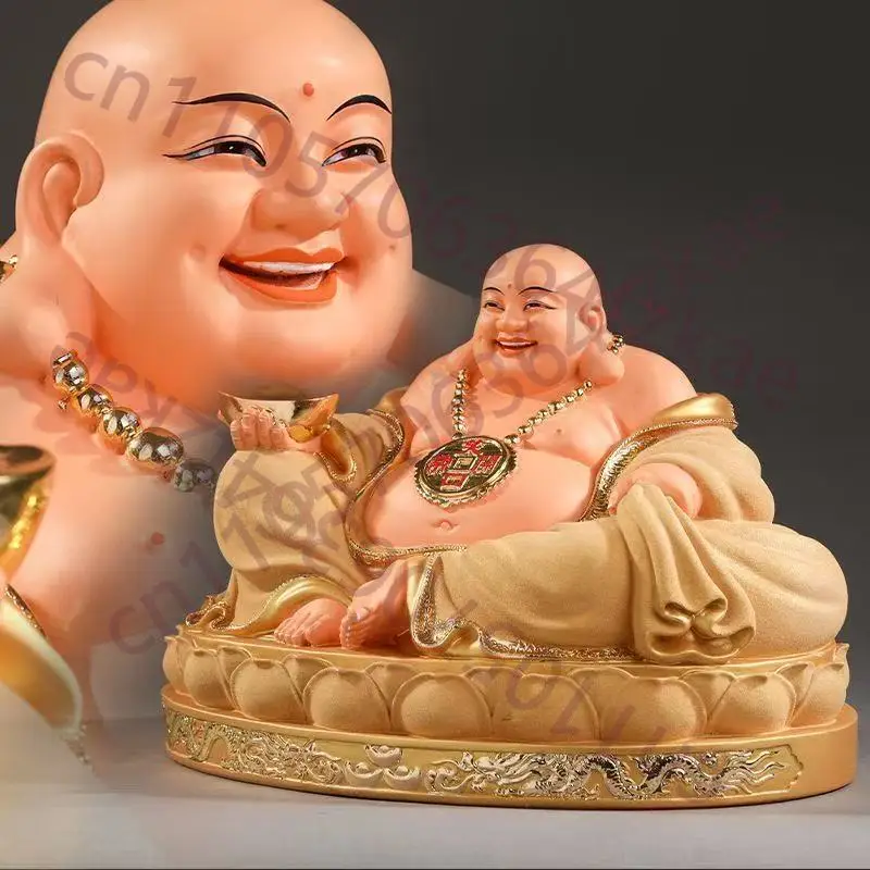 

Resin Large Laughing Buddha Sculptures Statue Chinese Buddhist Figures Home Living Room Office Wealth Luck Feng Shui Decor