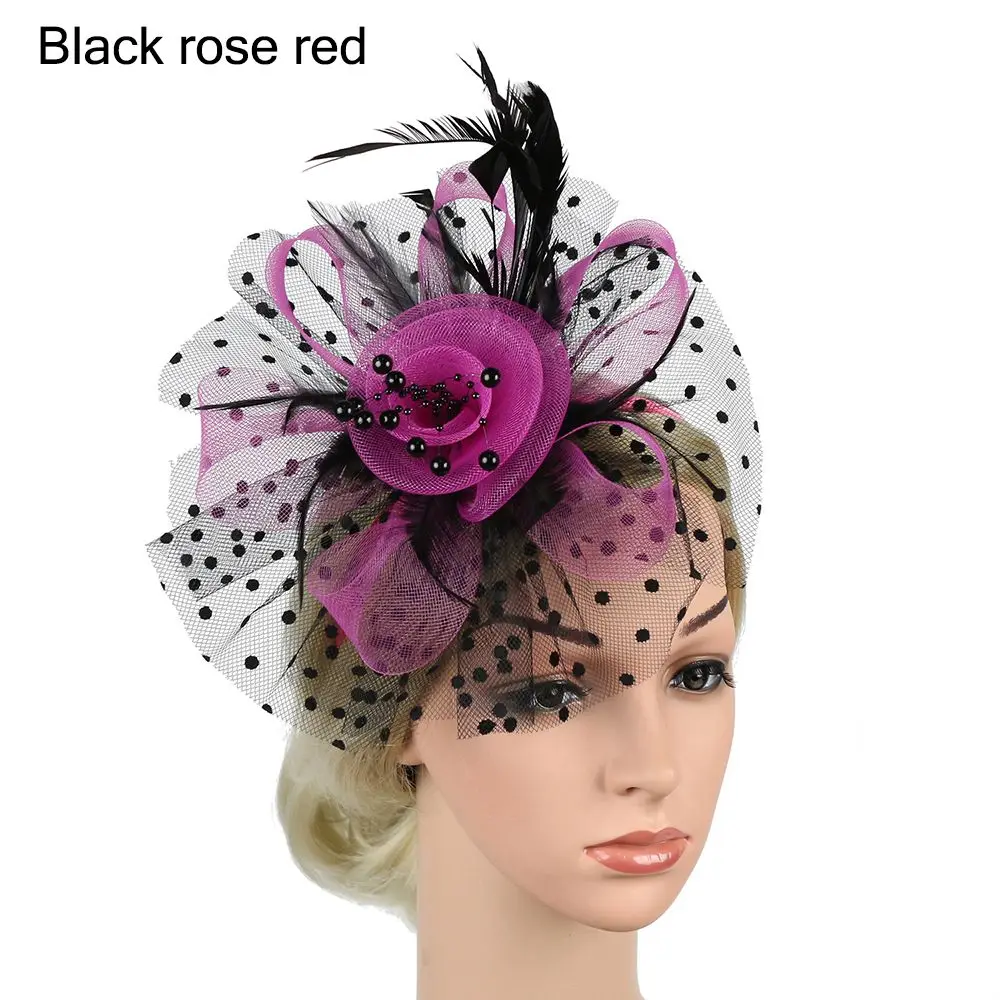Braut Kopf bedeckung Hut Schleier Hochzeit Haar Zubehör Blumen Feder Mesh Schleier Gesicht Abdeckung mehrere Farben Korea Japan schwarz weiß