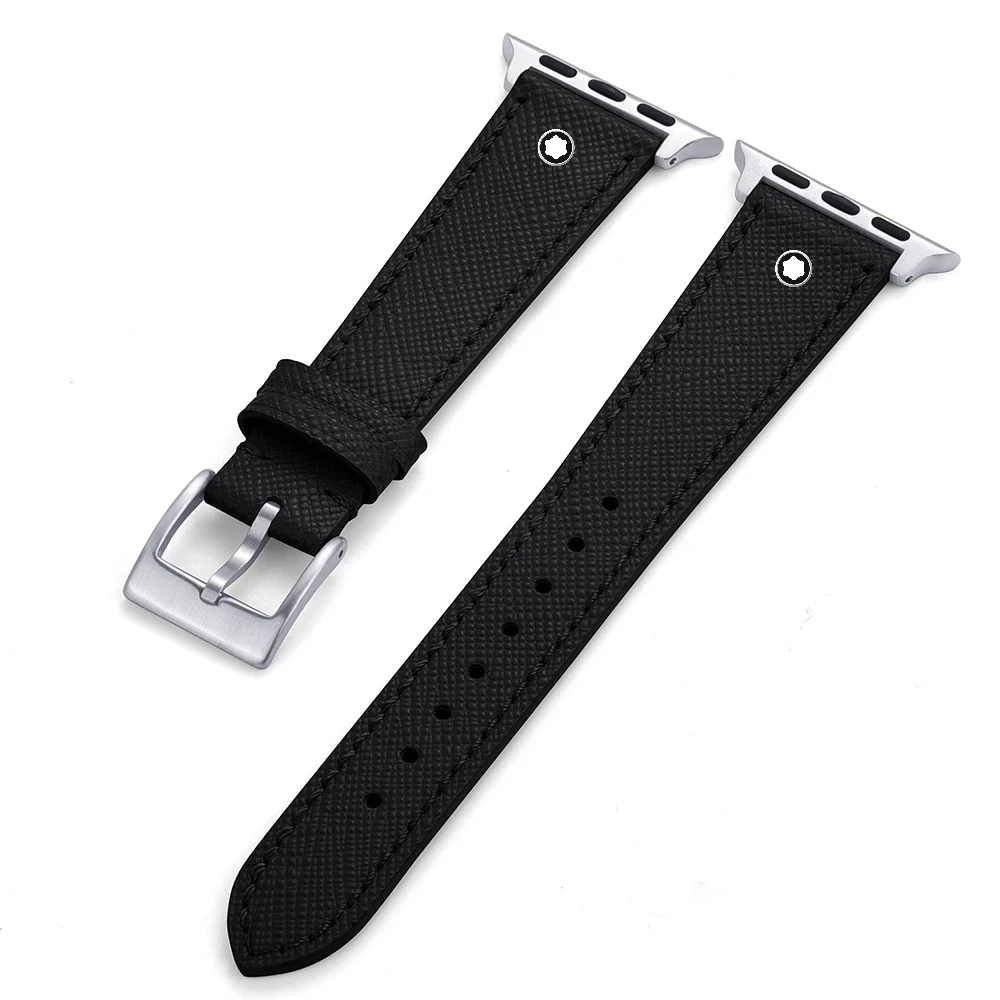 

Higth End Busine Sle Leather Watch Band for Apple Watch Straps 46/44/41/45/38/42/40mm 49mm Bracelet IWatch Series10-Ultra 9 Bla