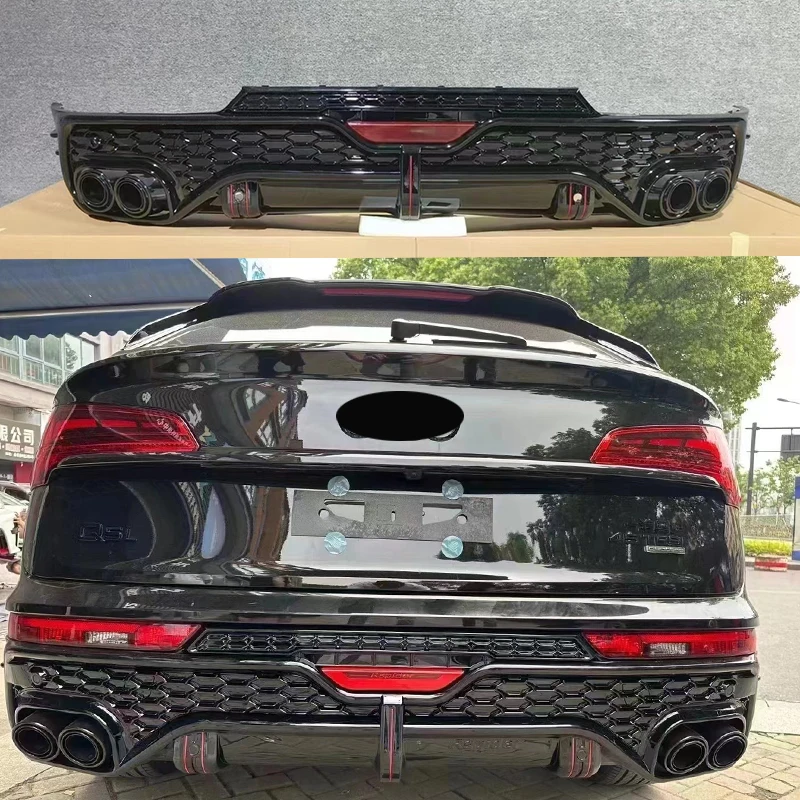 Upgrade RS-R Rear Diffuser With Exhaust Tips For Audi Q5 SQ5 Sportback 2021-2024