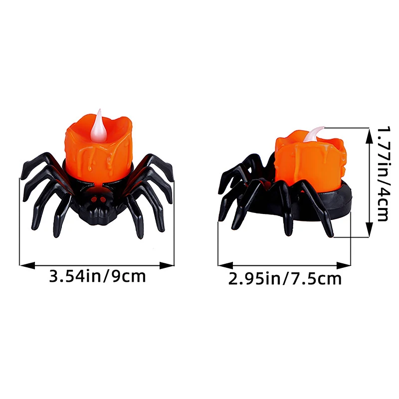 Halloween LED Candle Light Glow Spider Skull Lamp For Halloween Party Home Bar Decoration Haunted House Horror Props Ornament