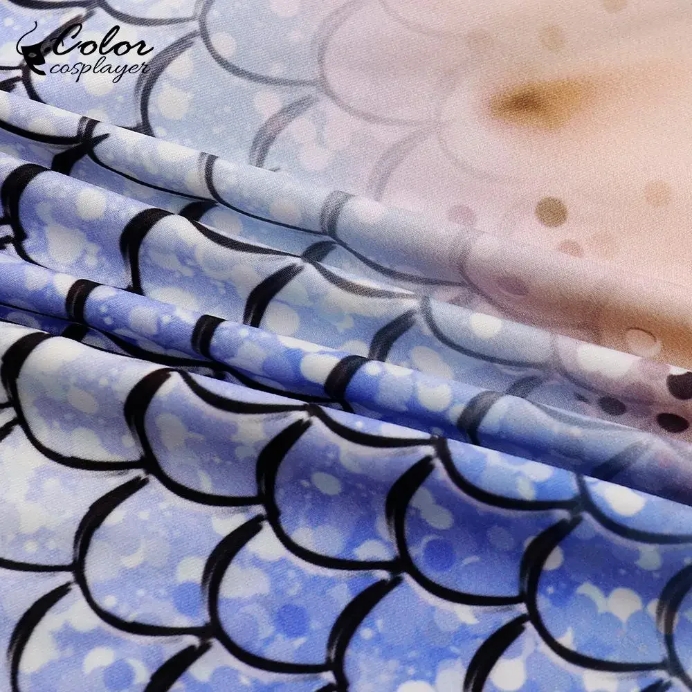 Женский красочный комбинезон русалки на Хэллоуин, карнавальный костюм, боди с рисунком рыбьей чешуи, сверкающий комбинезон, вечерние наряды из фильма