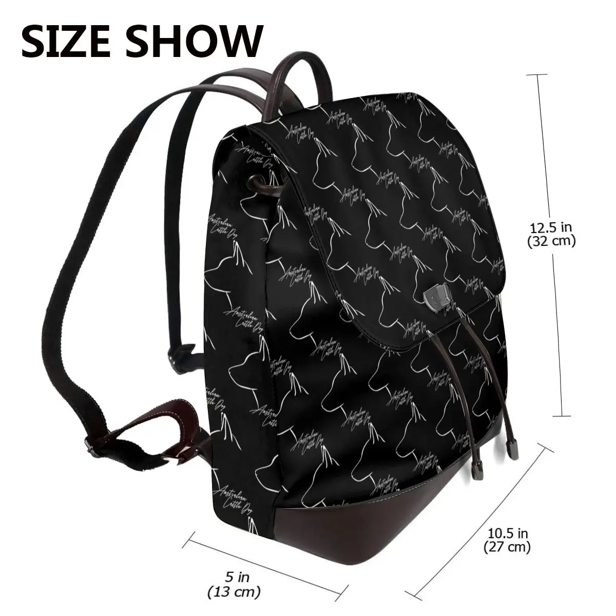 Australian Cattle Dog Dog Mom Profile Bookbag School Student Bags Hiking Travel Daypack for Women Fashion Derma Backpack
