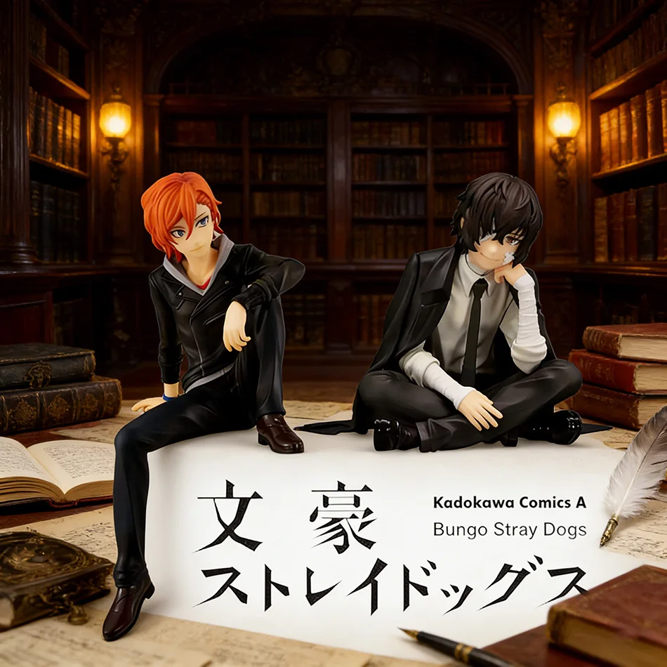 13CM Bungou Stray Dogs Anime-Figur Jugend Dazai Osamu Actionfigur Nakahara Chuuya Figurine PVC Sammlermodell Puppe Spielzeug Geschenke