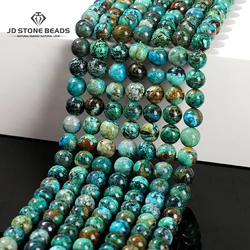 Natural Azurite Chrysocolla Stone Beads Round Loose Spacer for Jewelry Making Bracelet Necklace DIY Accessory 6 8 10mm Wholesale