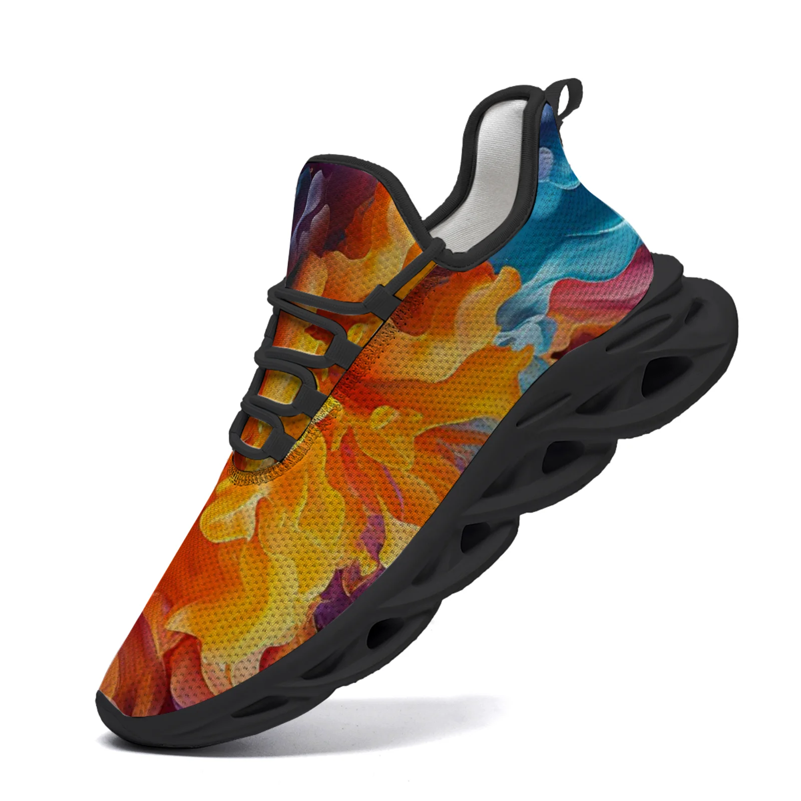 

Customizable contrast stripe print casual sneakers youth casual running shoes mesh lace-up shoes EUR36-48