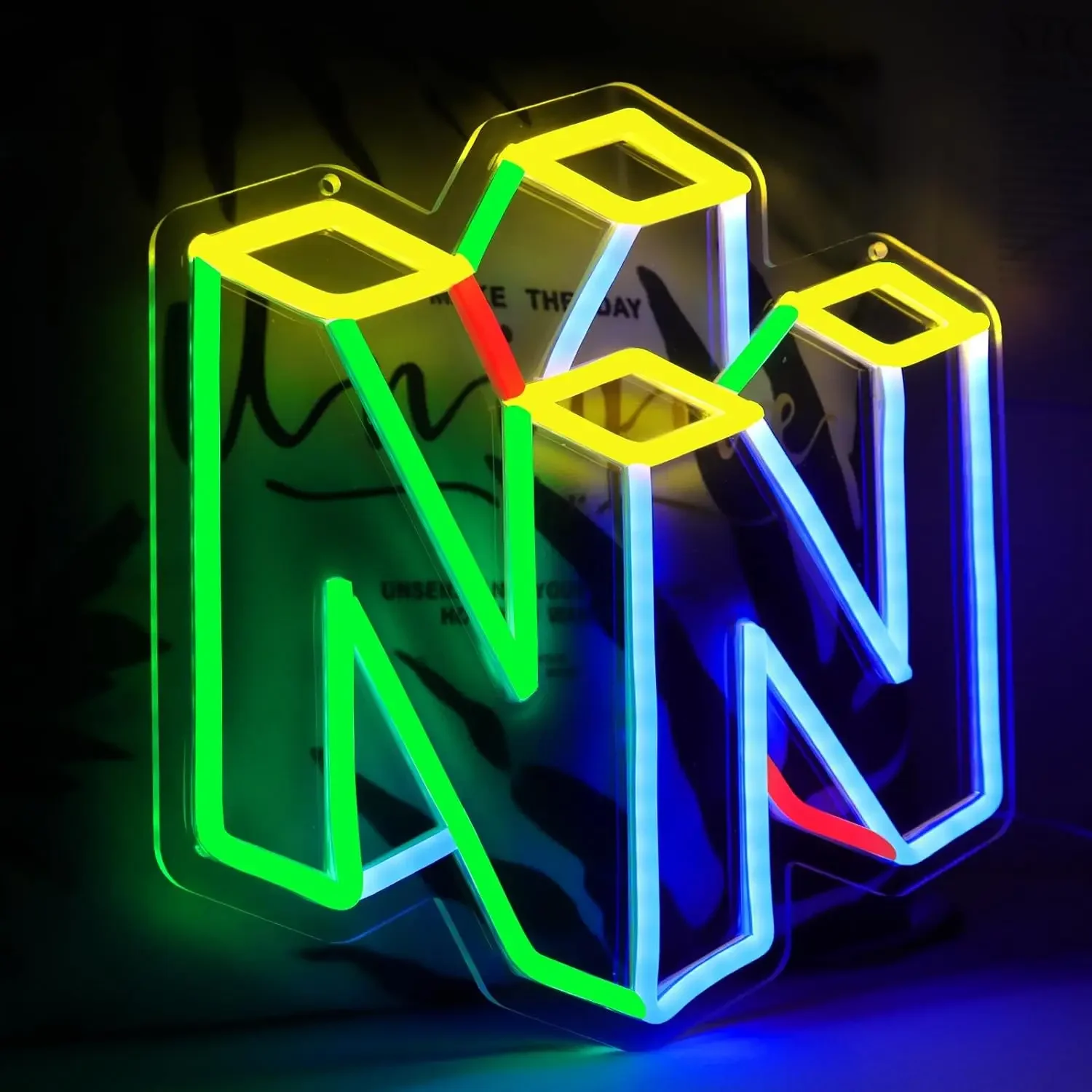 Hexagon Wave Neon Sign LED Wall Art USB Powered Colorful Geometric Abstract Decor Gaming Room Studio Bar Aesthetic Hanging Light