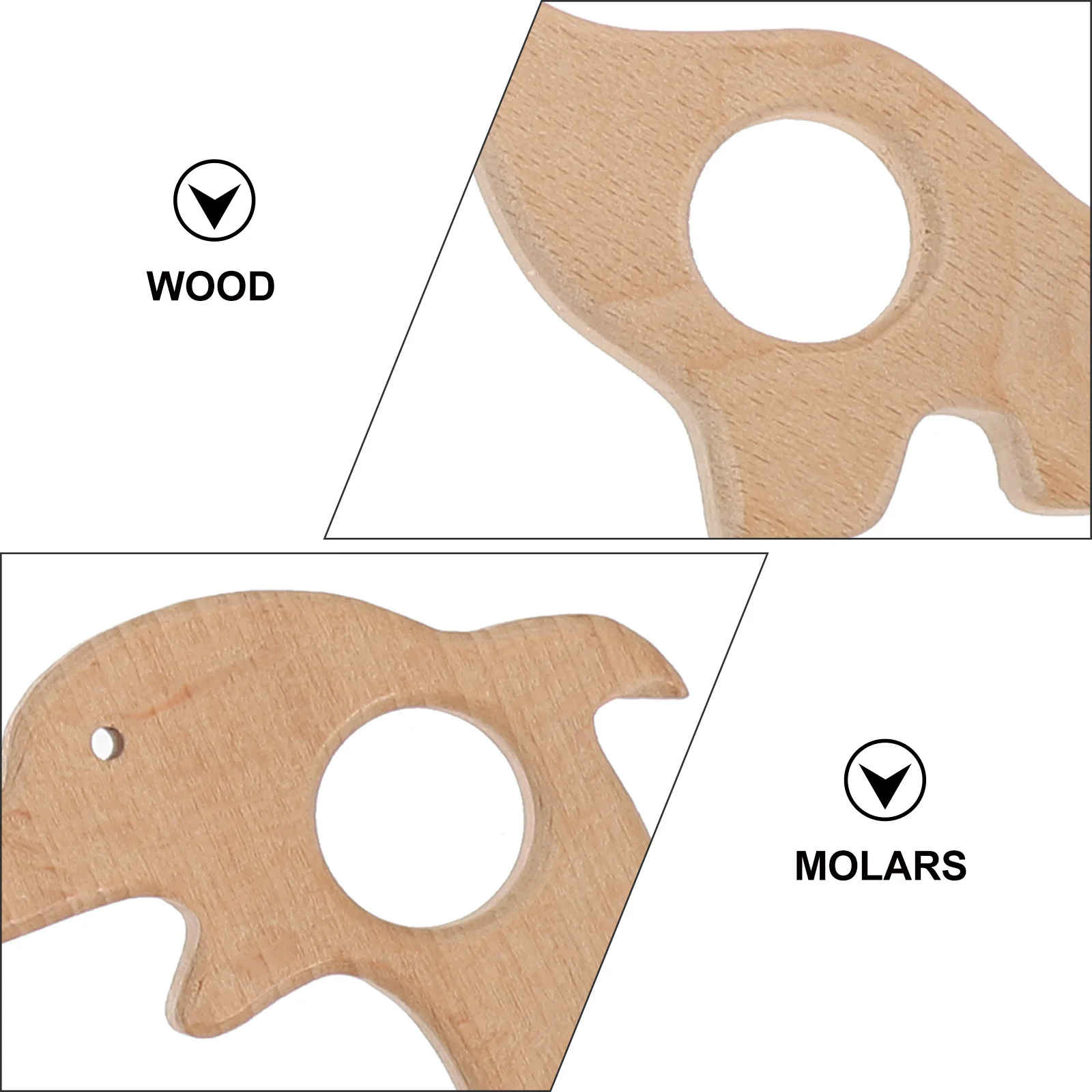 10 pçs ferramentas de mordedor do bebê animal-design mordedores de madeira para mastigar infantil bebê molar moagem brinquedo seguro material de faia