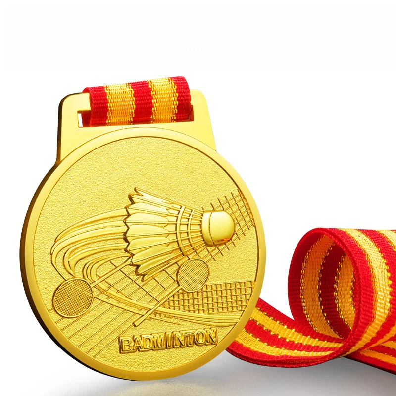 Customized metal medals for badminton awards - universal medals for school sports events - competition prizes for competitions