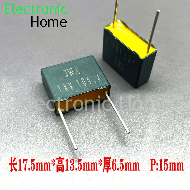 20PCS JWC MKP 0.1uf 104 100nf 1000v 1kv copper pin safety film capacitor substitute Xiamen Farad 17.5x13.5x6.5mm P15MM