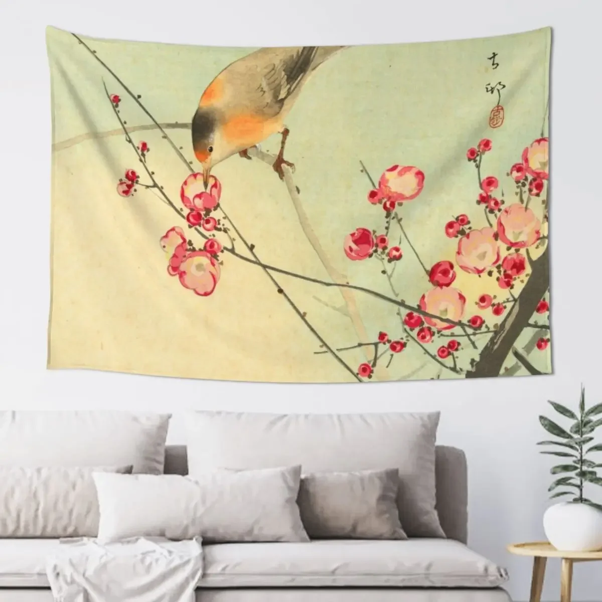 

Songbird on Blossom Branch Tapestry Aesthetic Room Decors Decoration For Rooms Christmas Decoration Tapestry