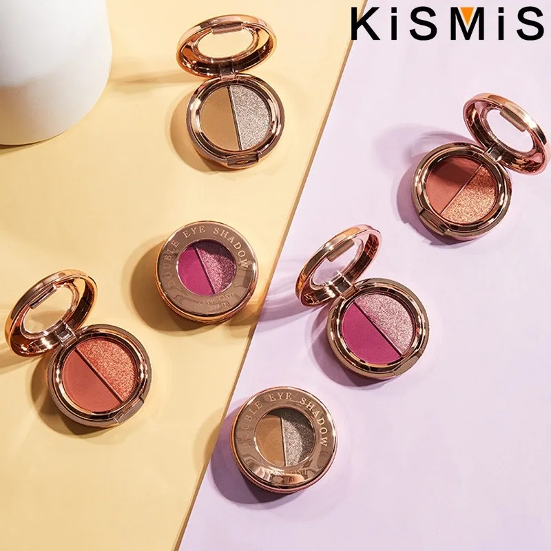 Double Color Eyeshadow Women Girls Makeup Eyeshadow Long Lasting Waterproof Eyeshadow Palette Shine Cosmetic Tools