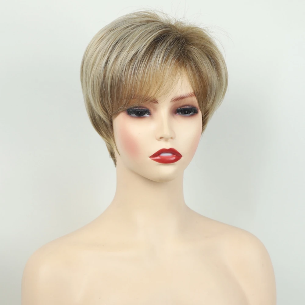 Synthetic Wig European and American Women's Hair Short Wigs Puffy Chemical Fiber Fashion Head Cover with Bangs