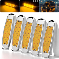 5/10PCS 12V 24V Red Amber LED Side Marker Lights Front Rear Strobe Clearance Indicator Lamp for Truck Trailer BUS Van Caravan