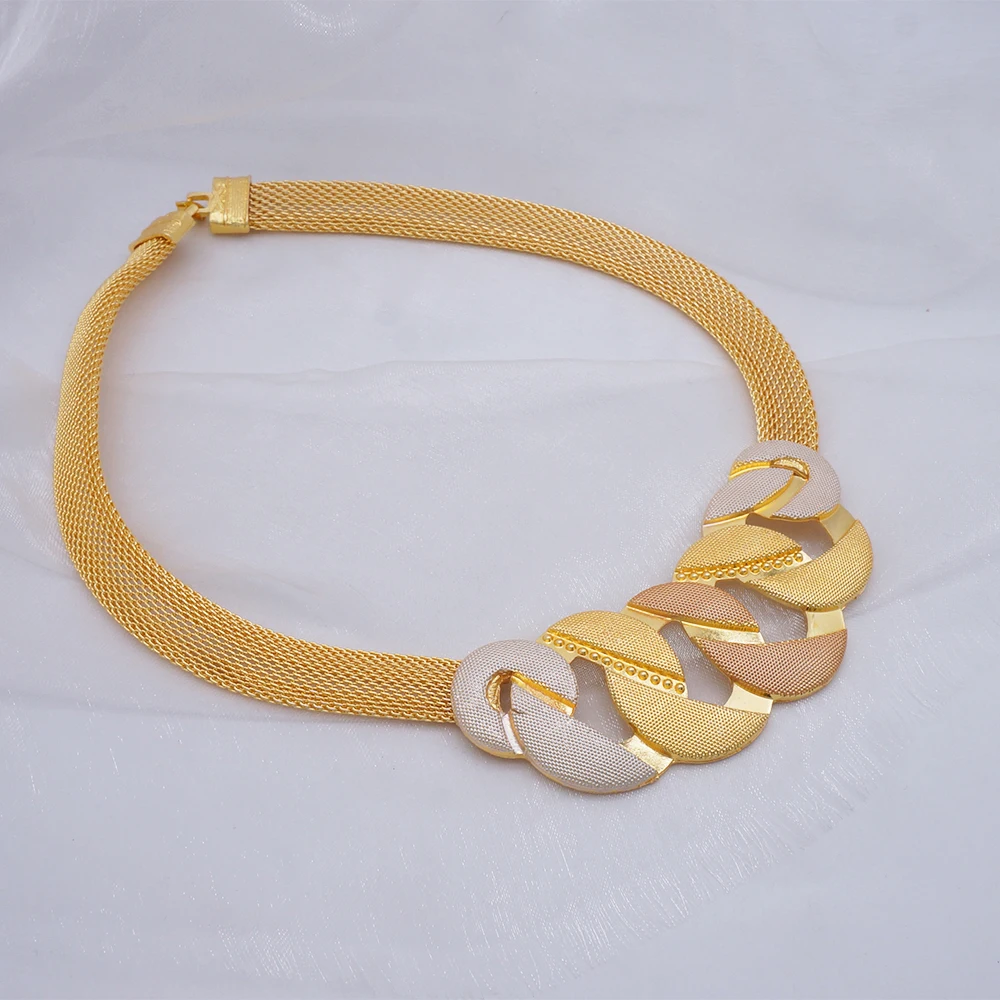 Fashion Ethiopian Rope Chain Jewelry Set For Women African Ethnic Style Necklace Bracelet Earring Ring Wedding Jewelry Sets