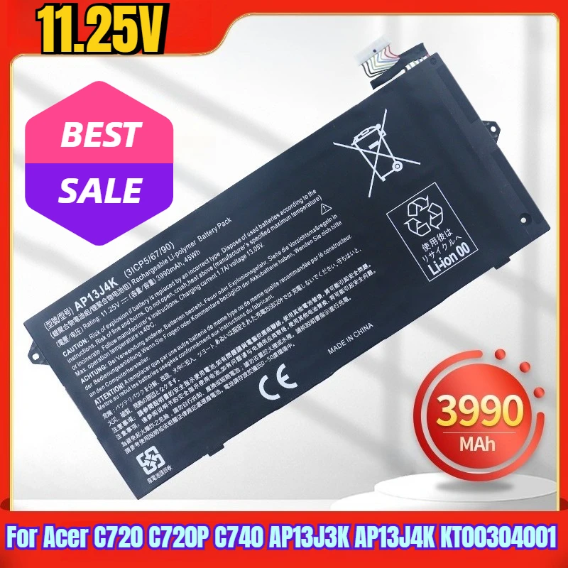 

11.25V 3990mAh Laptop Batteries for Acer C720 C720P C740 AP13J3K AP13J4K KT00304001