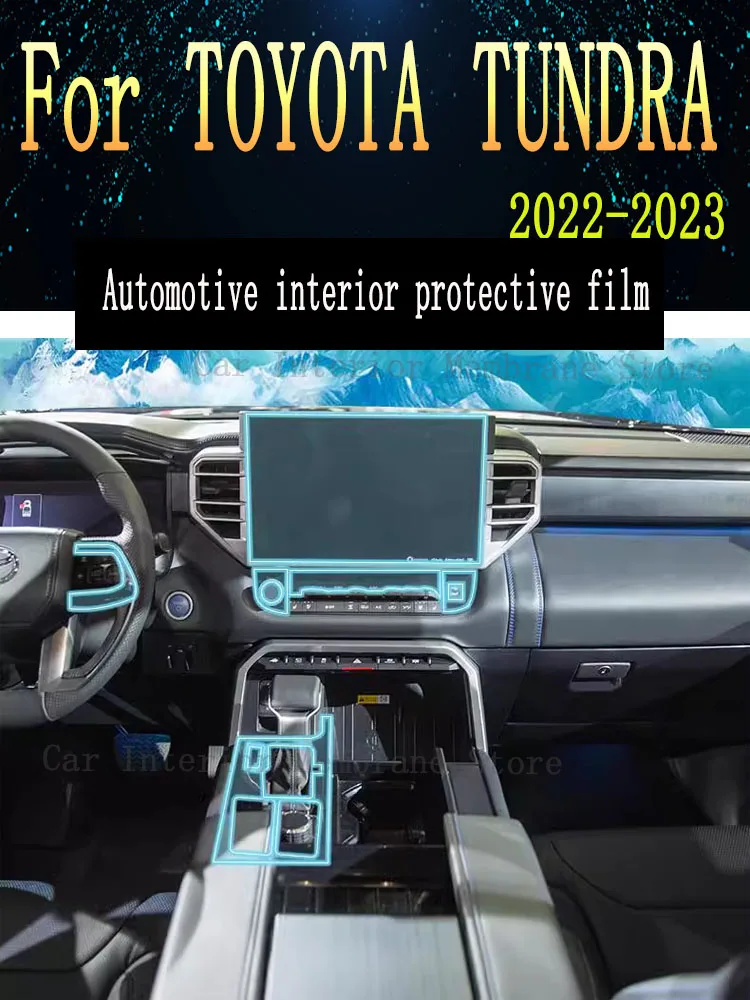 

For TOYOTA TUNDRA 2022 2023 Car Gearbox Panel Film Dashboard Protective Sticker Interior Anti-Scratch Film Cover Accessories