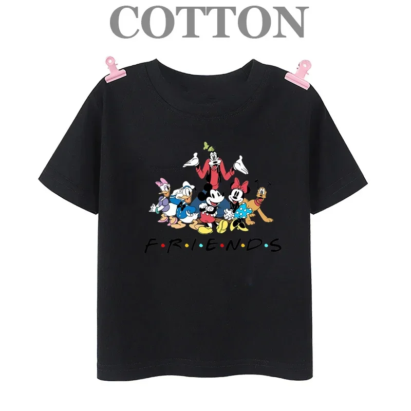 Pure Cotton T Shirt Disney Bad Girls and Mickey Team Friends Children T-shirt Kids Clothes Tops Tee Boys Girls Tee Baby Cute