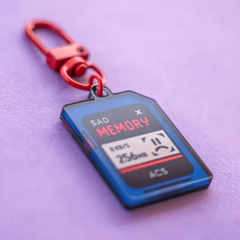 Aesthetic Memory Card Keychain Car Keychain Cute Acrylic Bag Charm, Kawaii Purse Accessory, Trendy Gift Idea bag accessories