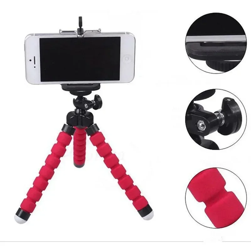 Treppiede Sponge Octopus - Supporto universale per cellulare pigro con clip per fotocamera portatile