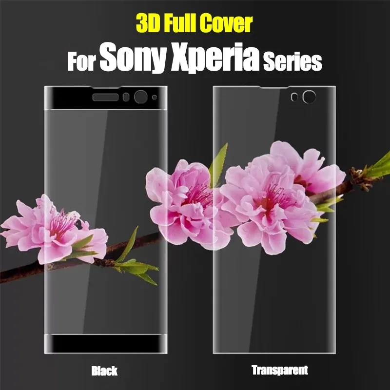 9H 3D Tempered Glass LCD Curved Full screen protectors Film cover For Sony Xperia XA2 XA2 Ultra XA1 XA1 plus Protective film