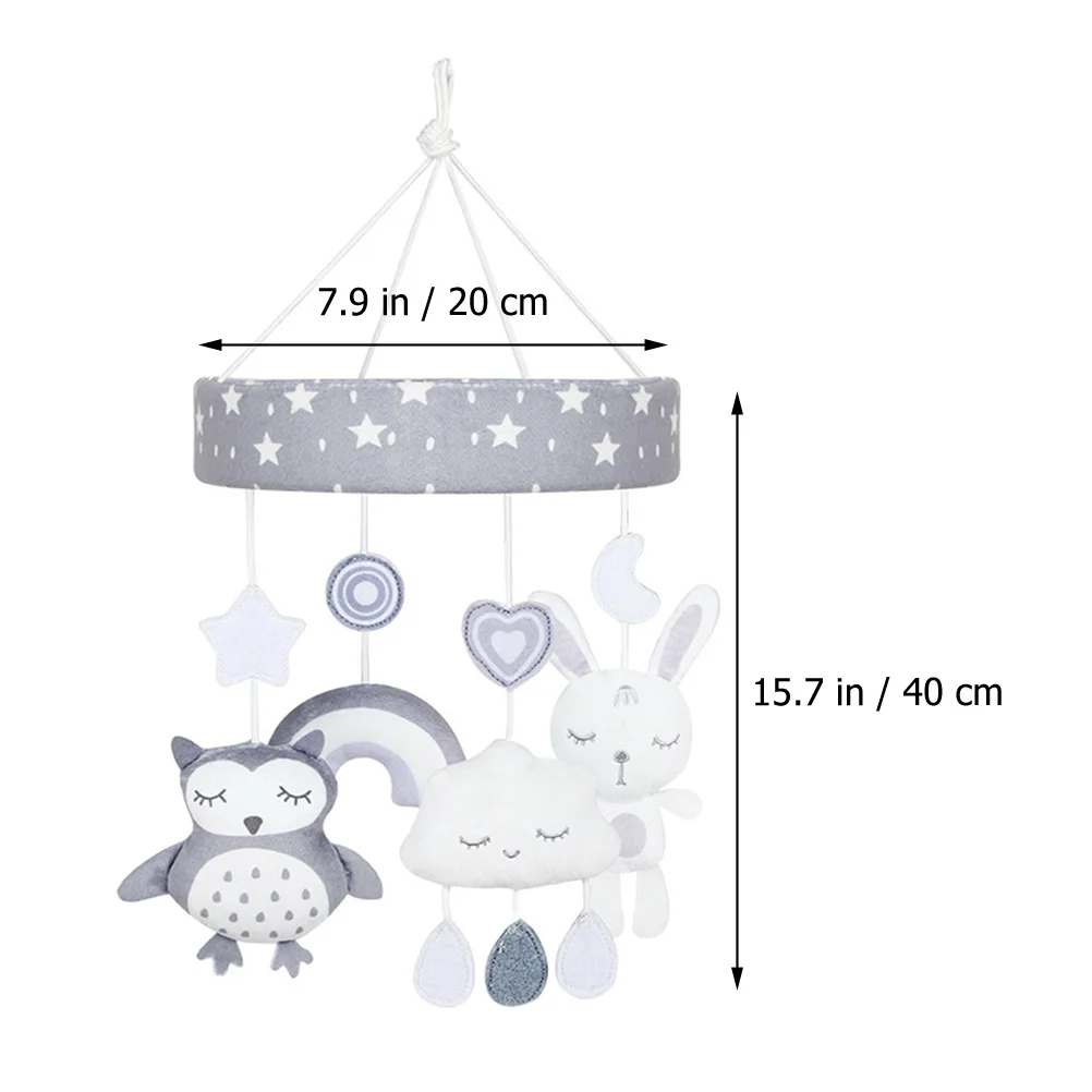 Baby Nursery Mobile Kids Toys for Bassinet Room Grey Pp Cotton Hanging Decoration Newborn