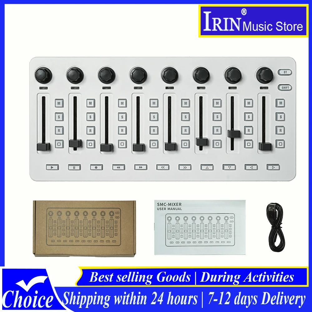 Controlador MIDI Inalámbrico M-VAVE SMC-Mixer, 43 Botones, 8 Faders, 8 Perillas |   Controlador DAW Portátil para Ableton/FL Studio/Cubase