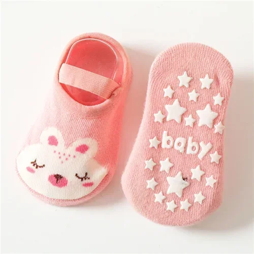 Toddler Non-Slip Socks with Grips Baby First Walk Socks Mid-Crew Comfort Socks for Infants 6M-3 Years Old