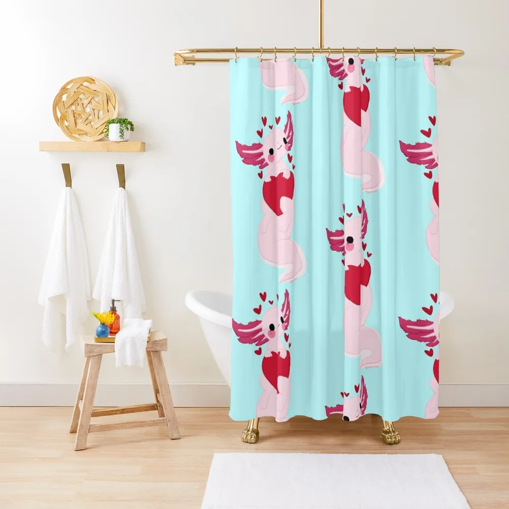 

Axolotl heart Shower Curtain Shower Set For Bathroom Shower Bathroom Bathroom Deco Curtain