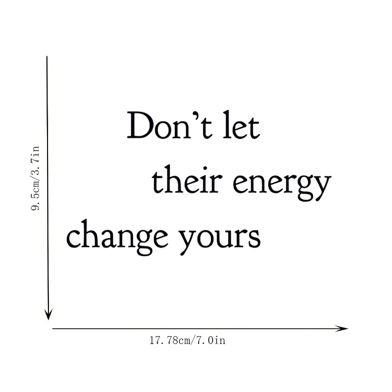 Don't Let Their Energy Change Yours, Mirror Makeup Mirror Stickers, Car Sticker, Car Window Decoration, Vinyl Sticker