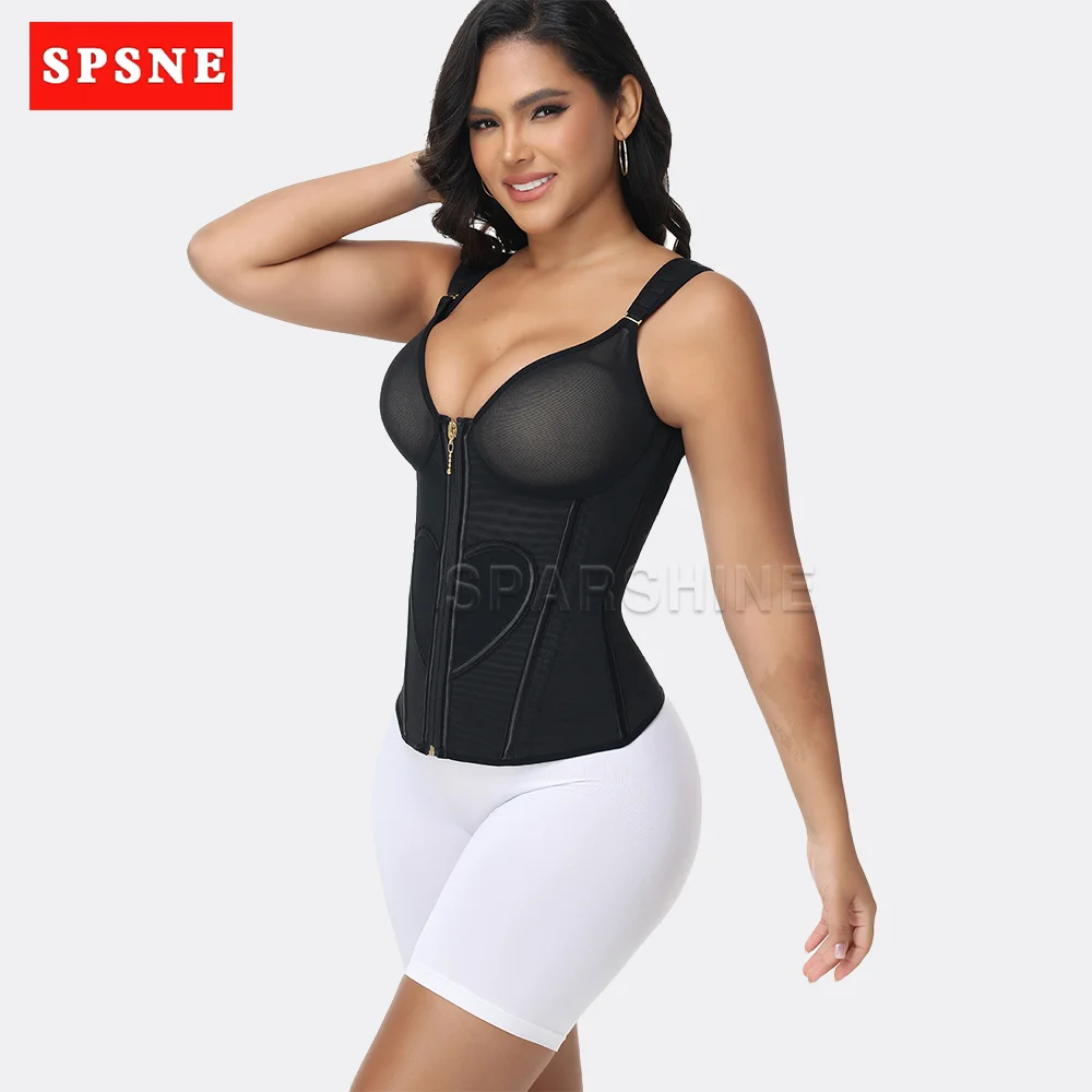Women's Waist Trainer Corset Zipper Tummy Control Body Shaper Adjustable Back Support Shapewear Hourglass Shaper for Daily Wear
