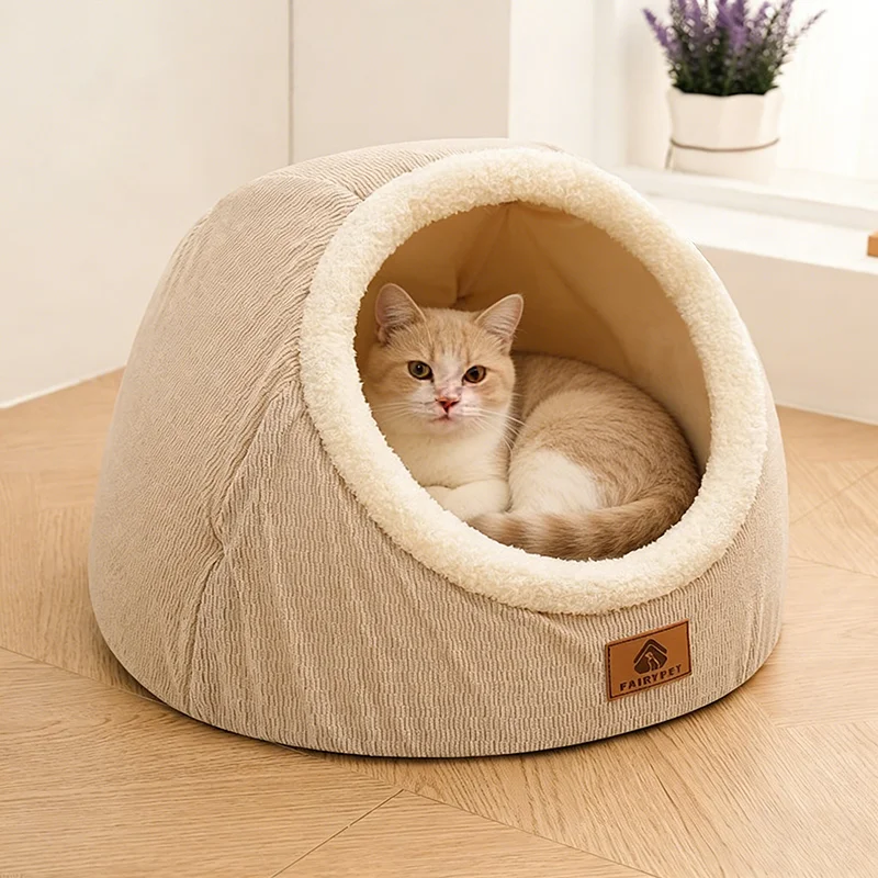 lit-pour-chat-nid-de-couchage-pour-chat-epaissi-d'hiver-conception-semi-fermee-retention-de-chaleur-d'hiver-sens-de-securite-lit-pour-animaux-de-compagnie-pour-chat