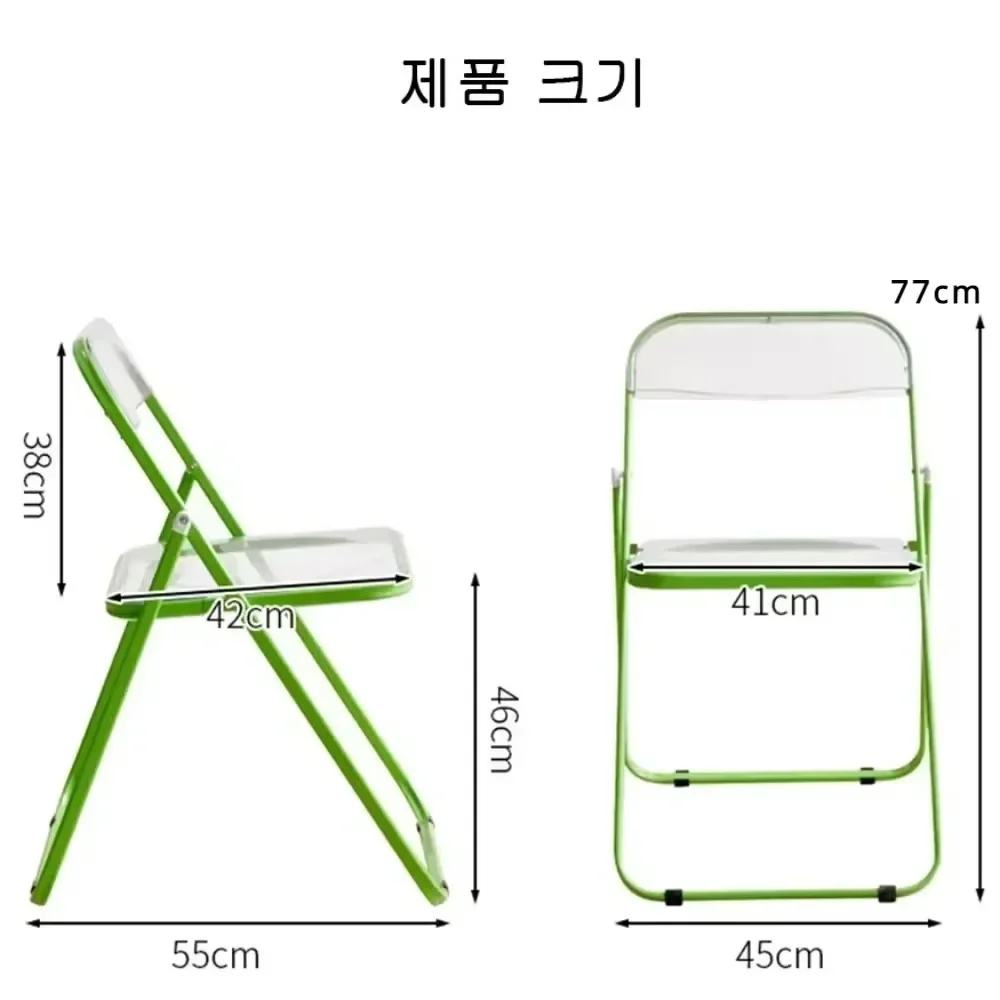 Acrylic Folding Chair Stackable Dining Chairs Office Designer Chair Household  Chairs Living Room Stool Save Space Folding Chair