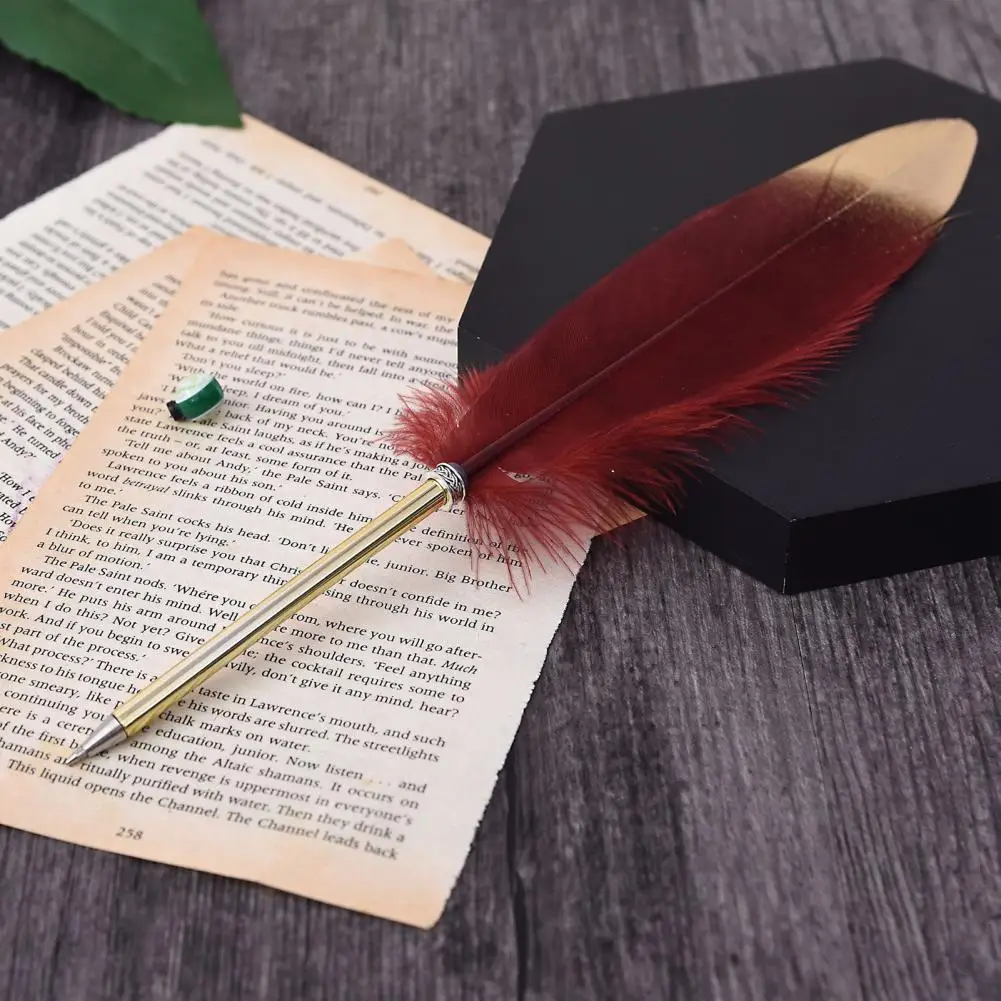 내구성 파손 방지 퀼펜, 우아한 깃털 퀼펜, 부드러운 쓰기, 내구성 디자인, 크리스마스 선물, 결혼식