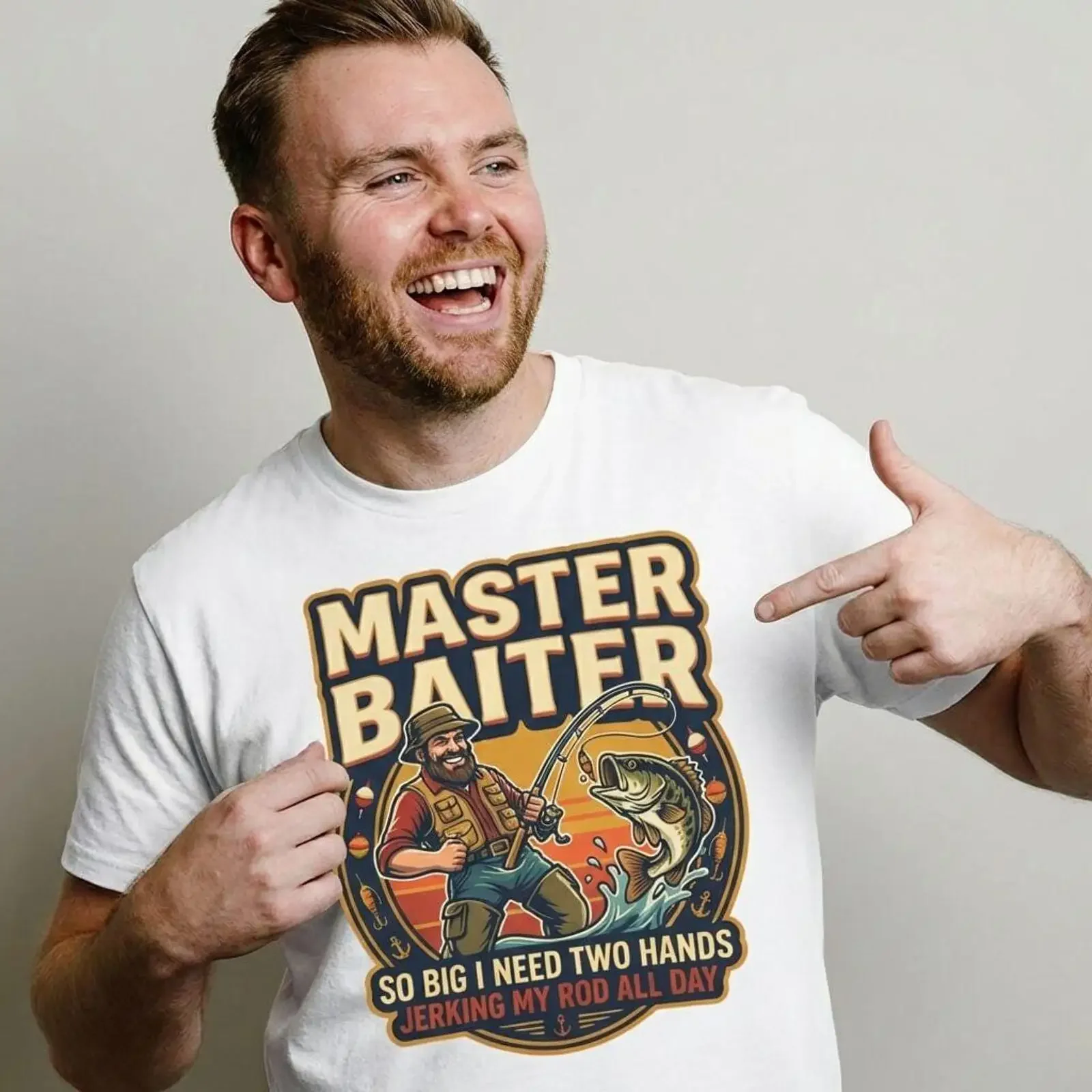 Master Baiter Rude Fishing T Shirt vintage Washed Versatile Unisex Soft Top For Everyday Wear homme graphic Breathable Stylish