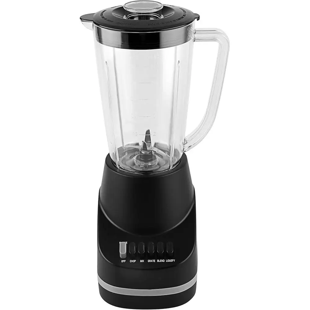 خلاط عالي الطاقة 6 سرعات مع إبريق آمن للاستخدام في غسالة الأطباق سعة 48 أونصة، شفرات من الفولاذ المقاوم للصدأ، غطاء قياس مقاوم للانزلاق، مثالي