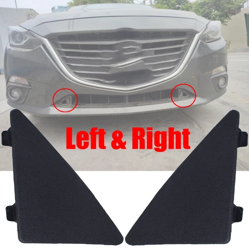 Imagen 1 del producto Parachoques delantero para Mazda 3 Axela BM, cubierta triangular, Kit de reparación de tapa embellecedora izquierda y derecha, piezas de repuesto de estilo de coche, 2014, 2015, 2016, negro