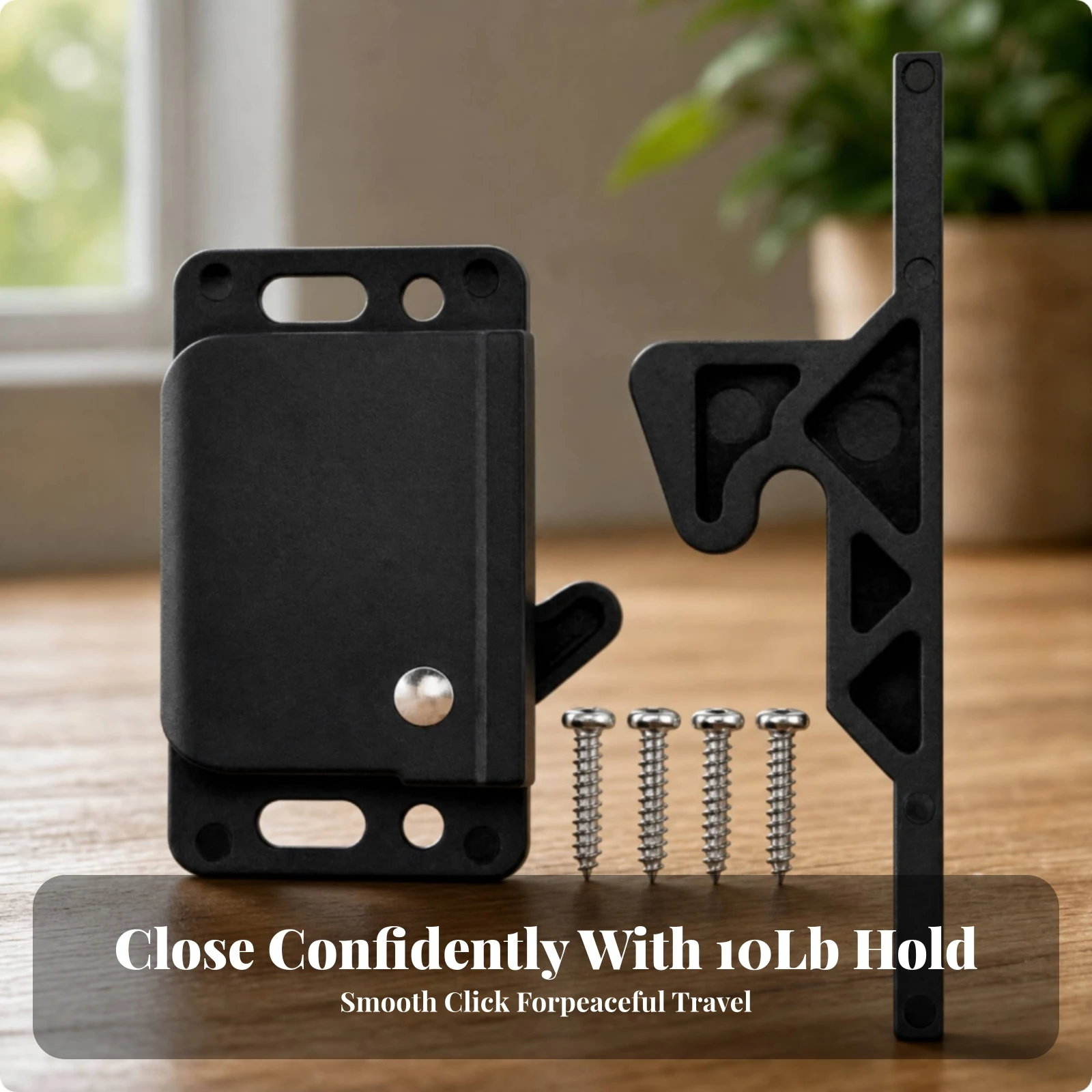 Cabinet Latch with Strike Wear-Resistant Cabinet Latch Strike Plate Compact Hardware Slim for RV Owners, Kitchen Cabinets